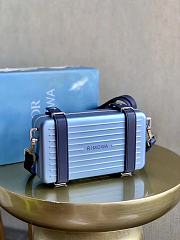 Dior x Rimowa Aluminum Cross-Body Bag Blue - 3