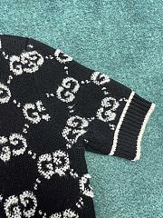 Gucci GG Monogram Wool Curly Bouclé Jacquard Top Sweater Black - 5