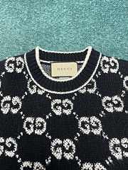 Gucci GG Monogram Wool Curly Bouclé Jacquard Top Sweater Black - 4