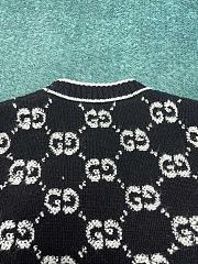 Gucci GG Monogram Wool Curly Bouclé Jacquard Top Sweater Black - 3