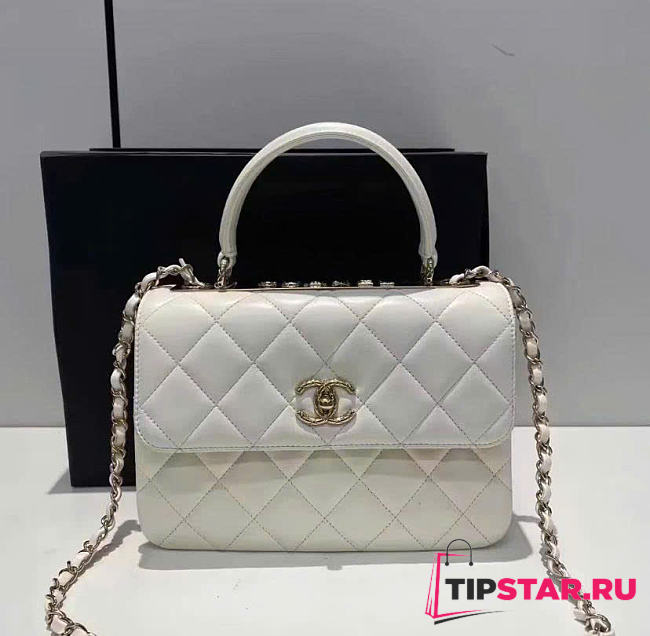 Chanel Trendy CC Top Handle Bag In White Color - 1