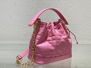 Dior Small Jolie Bucket Bag Macrocannage Lambskin And Calfskin Pink - 6