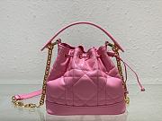 Dior Small Jolie Bucket Bag Macrocannage Lambskin And Calfskin Pink - 3