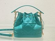 Dior Small Jolie Bucket Bag Macrocannage Lambskin And Calfskin Green - 1