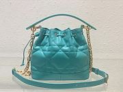 Dior Small Jolie Bucket Bag Macrocannage Lambskin And Calfskin Green - 6