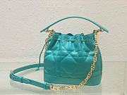 Dior Small Jolie Bucket Bag Macrocannage Lambskin And Calfskin Green - 2