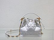 Dior Small Jolie Bucket Bag Macrocannage Lambskin And Calfskin White - 6