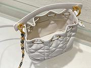 Dior Small Jolie Bucket Bag Macrocannage Lambskin And Calfskin White - 5