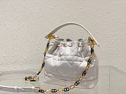 Dior Small Jolie Bucket Bag Macrocannage Lambskin And Calfskin White - 3