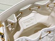 Dior Small Jolie Bucket Bag Macrocannage Lambskin And Calfskin White - 2