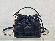 Dior Small Jolie Bucket Bag Macrocannage Lambskin And Calfskin Black - 1