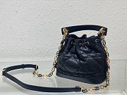 Dior Small Jolie Bucket Bag Macrocannage Lambskin And Calfskin Black - 3