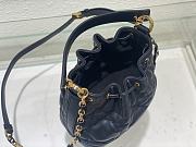 Dior Small Jolie Bucket Bag Macrocannage Lambskin And Calfskin Black - 2