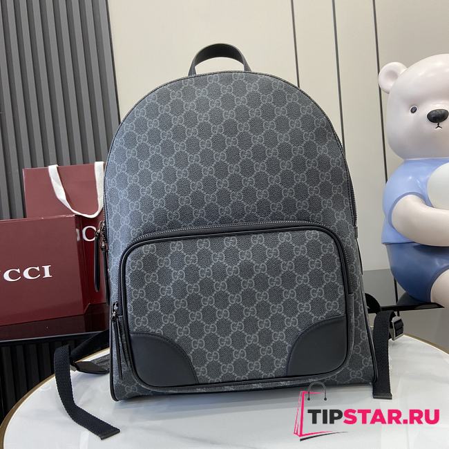 Gucci GG Emblem Medium Backpack In Blue - 1