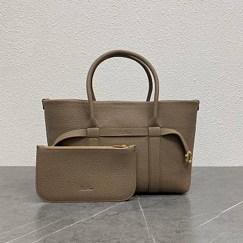 Loro Piana Ghiera Shopper Small Calfskin Fume Taupe