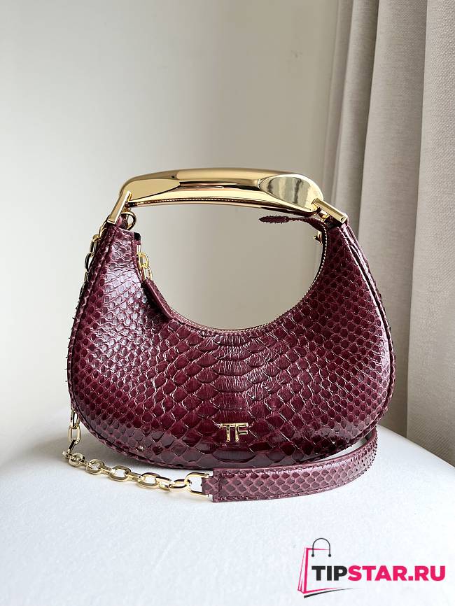 Tom Ford Bianca Hobo Loop Bag In Burgundy Color - 1