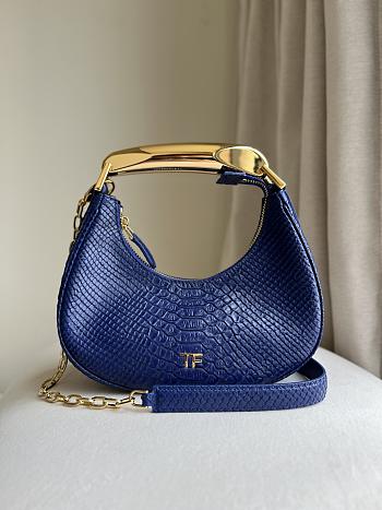 Tom Ford Bianca Hobo Loop Bag In Blue Color