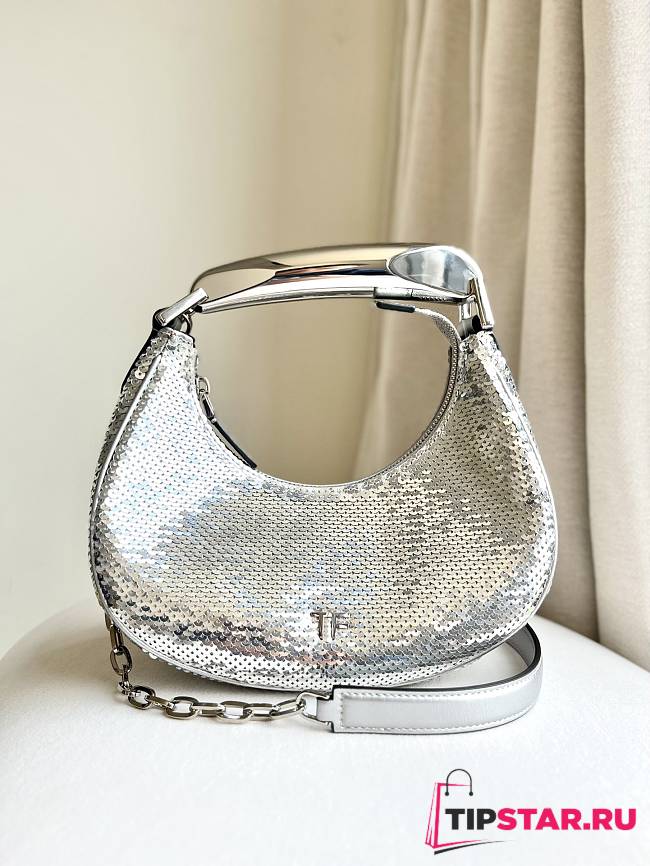 Tom Ford Bianca Hobo Loop Bag In Silver Color - 1