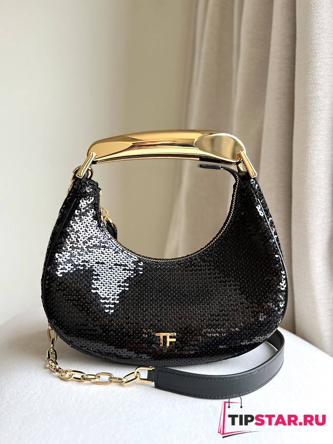 Tom Ford Bianca Hobo Loop Bag In Shiny Black Color - 1