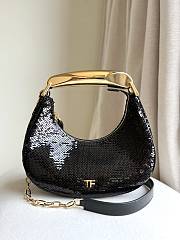 Tom Ford Bianca Hobo Loop Bag In Shiny Black Color - 1