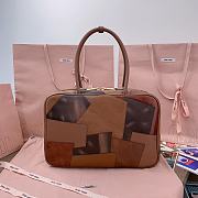 Miumiu Beau leather bag with patch Cognac color - 4