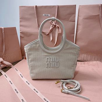 Miumiu IVY corduroy handbag in Chalk color