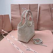 Miumiu IVY corduroy handbag in Chalk color - 5