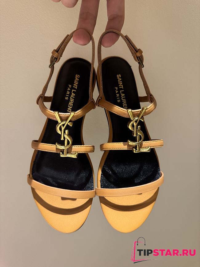 Ysl Saint Laurent 2025Paris classic high-heels sandals in yellow - 1