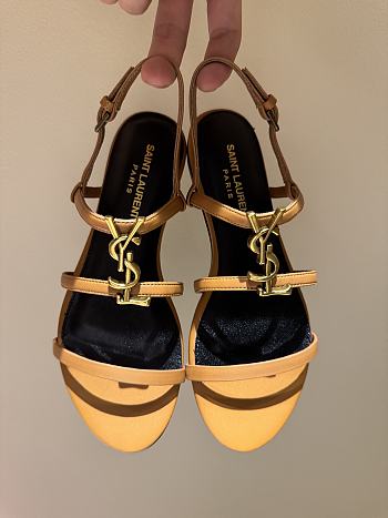 Ysl Saint Laurent 2025Paris classic high-heels sandals in yellow