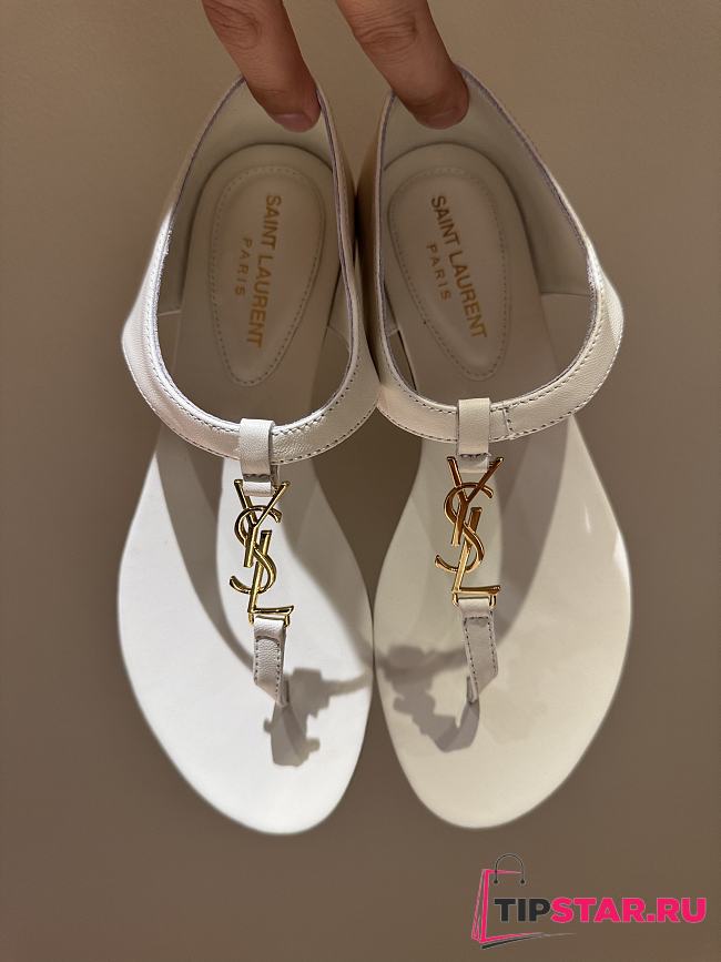 Ysl Saint Laurent 2025Paris Sandals In White - 1