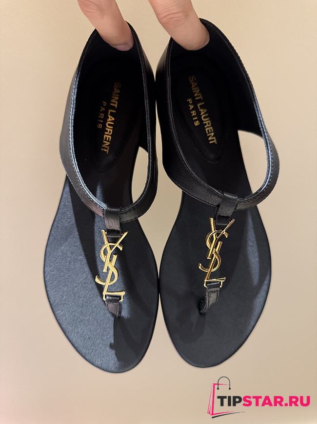 Ysl Saint Laurent 2025Paris Sandals In Black - 1