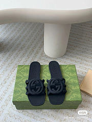 Gucci Women Interlocking Sandals Black Color - 5