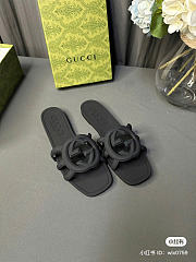 Gucci Women Interlocking Sandals Black Color - 4