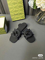 Gucci Women Interlocking Sandals Black Color - 3