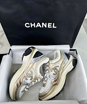 Chanel Tricolor Leather and Mesh CC Low Top Sneakers - 1