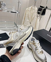 Chanel Tricolor Leather and Mesh CC Low Top Sneakers - 3