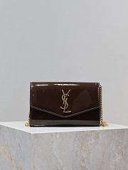 Ysl UPTOWN card case in patent leather brown - 5