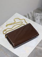 Ysl UPTOWN card case in patent leather brown - 3