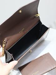 Ysl UPTOWN card case in patent leather brown - 2