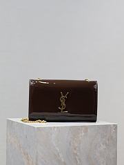 Ysl Saint Laurent Kate Foldover Top Medium Shoulder Bag Brown - 1