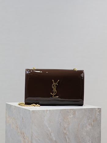 Ysl Saint Laurent Kate Foldover Top Medium Shoulder Bag Brown