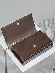 Ysl Saint Laurent Kate Foldover Top Medium Shoulder Bag Brown - 2