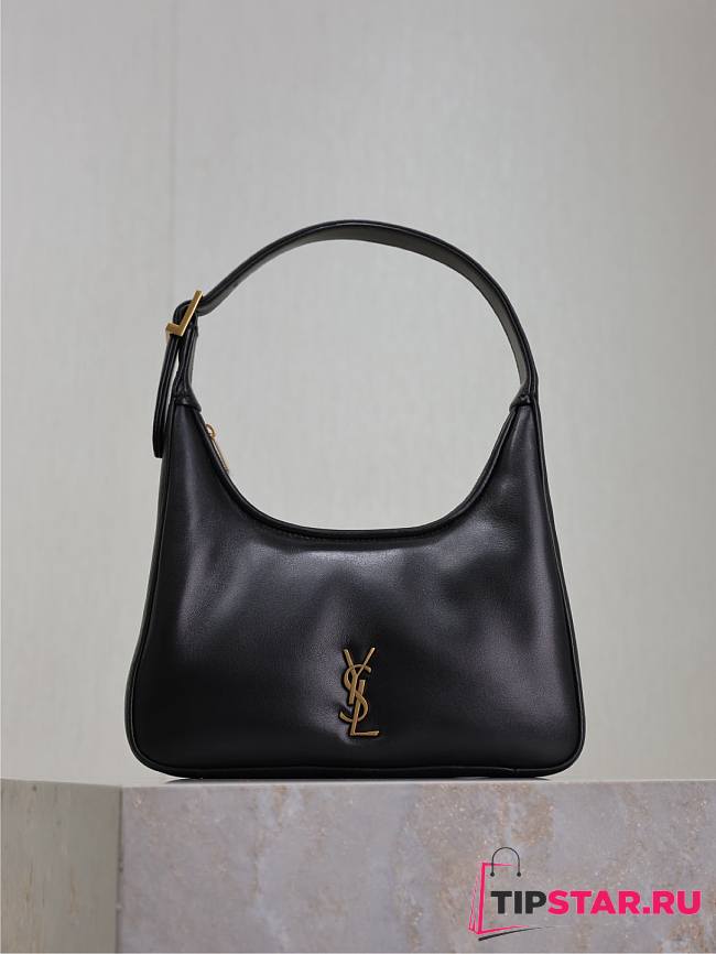 Ysl Calypso mini hobo in plunged lambskin in black - 1