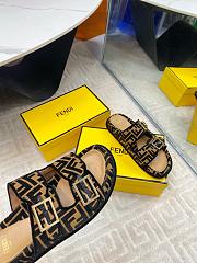 Fendi FF Baguette Sandals In Black - 6