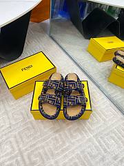 Fendi FF Baguette Sandals In Blue - 1