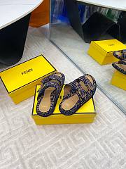 Fendi FF Baguette Sandals In Blue - 4