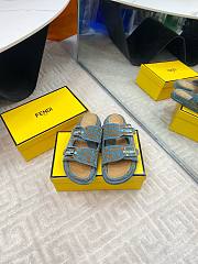 Fendi FF Baguette Sandals In Green - 1