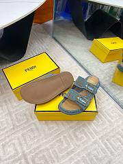 Fendi FF Baguette Sandals In Green - 6