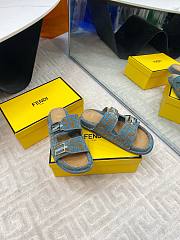 Fendi FF Baguette Sandals In Green - 5