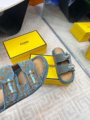 Fendi FF Baguette Sandals In Green - 4